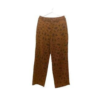 Who What Wear Trouser Pant 8 Black Business Casual Women Ankle Gold Print